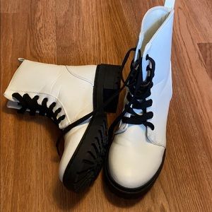 white combat boots